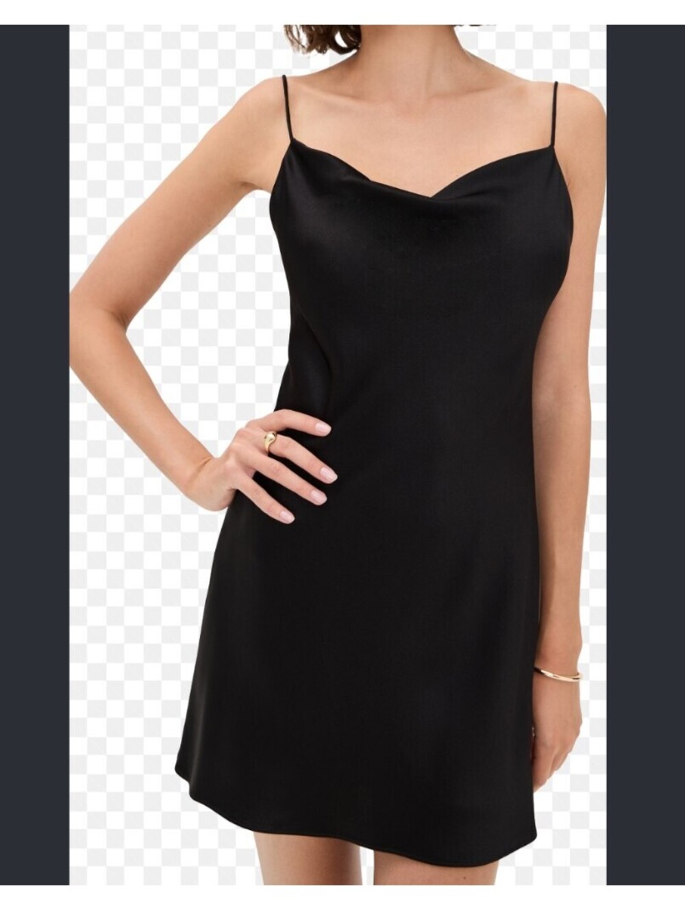 INTIMATELY FREE PEOPLE black satin mini dress sz S